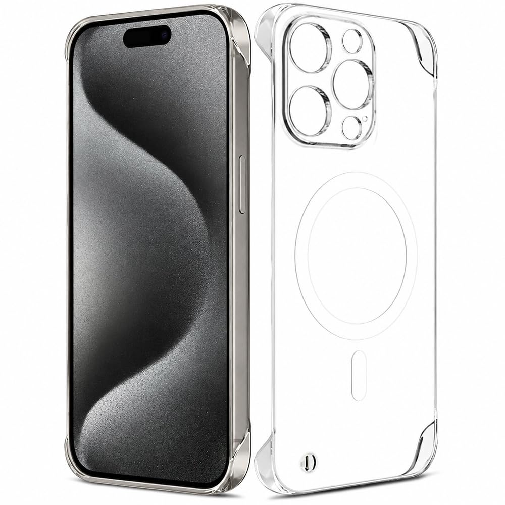 iPhone13プロマックス　ノイズあり Aa TrendX Frameless Transparent Magnetic Case Compatible with