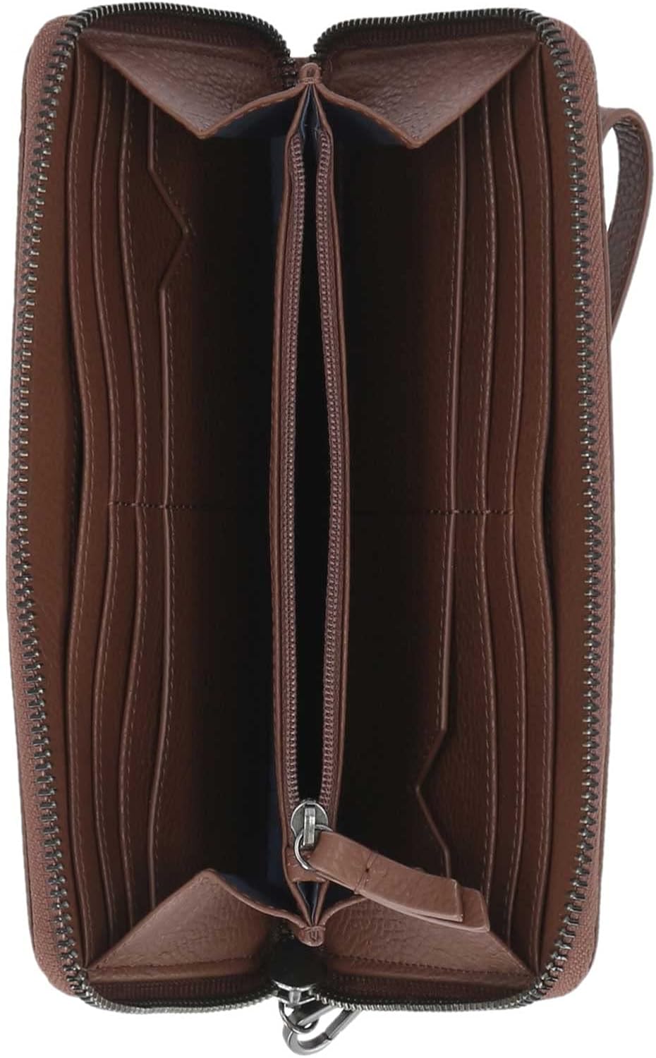 Harley-Davidson Women's Classic Zip Around Leather Wallet w/Wristlet - Brown