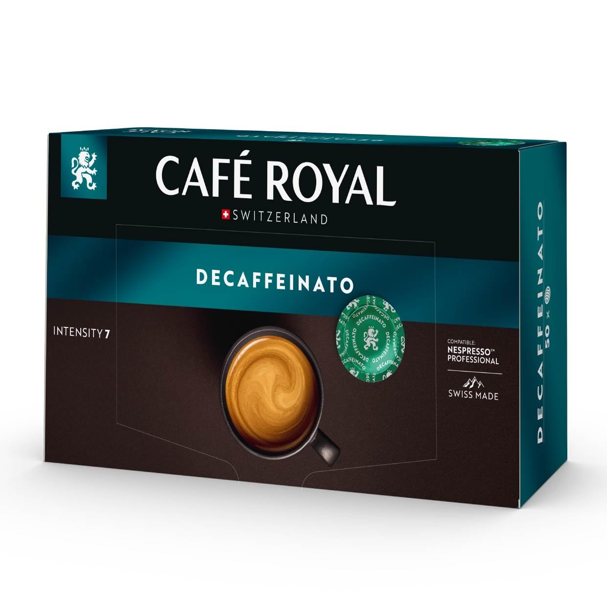 Café Royal Professional Espresso Decaffeinated – 50 Pads, Nespresso® Professional Compatible, Dark Roast, 100% Arabica