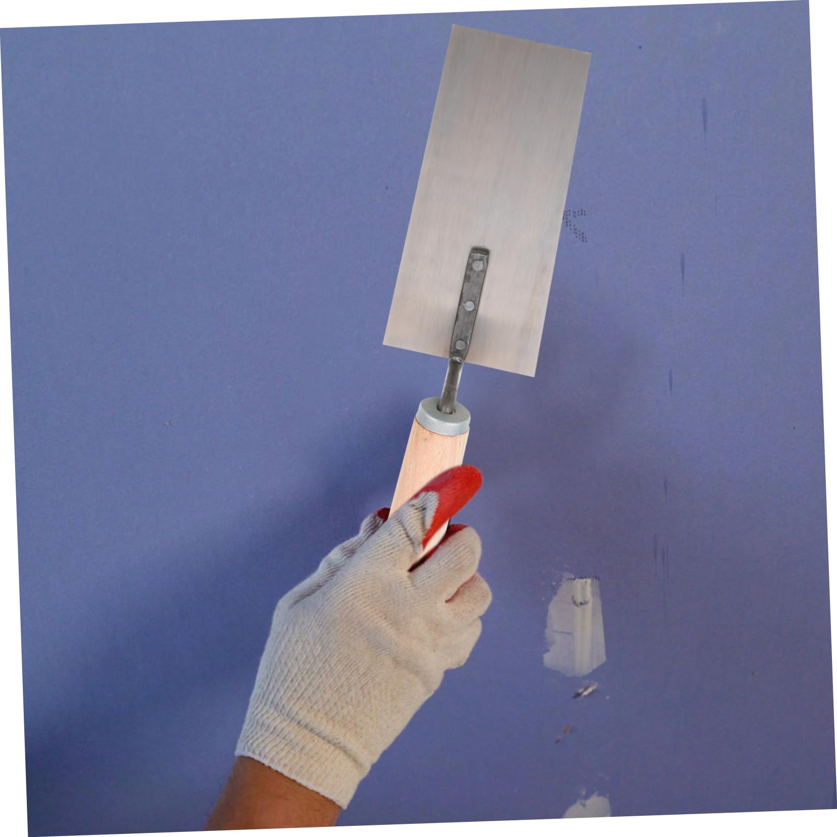 Cazzuola per Finitura in Acciaio Inox 5 Pezzi Rivetti | Impugnatura in Legno, per Calcestruzzo e Stucco, Utensile Professionale da Muratura