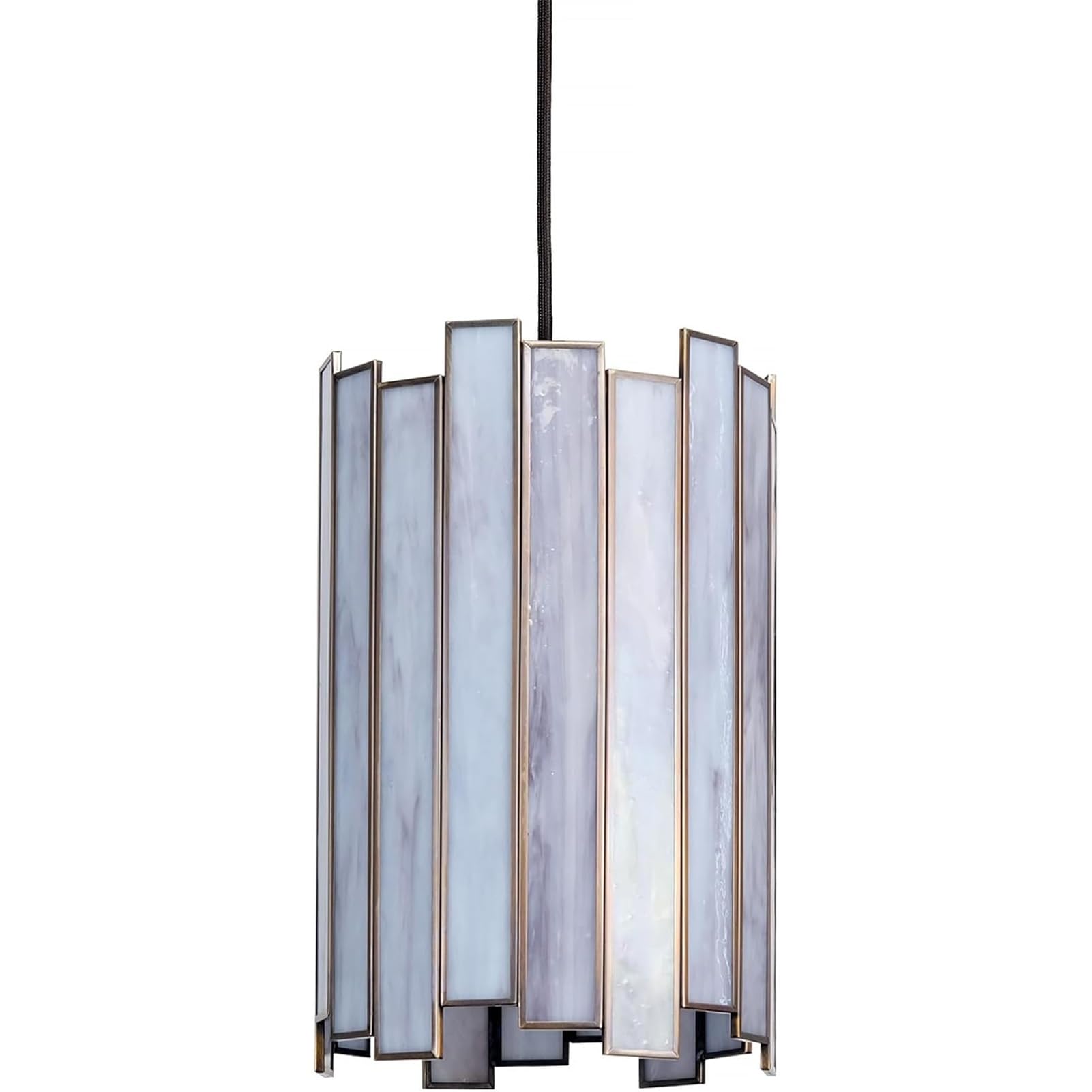 Hängelampe mit Batterie Tiffany Stil, Pendelleuchte batteriebetrieben mit Fernbedienung, 9 Farben dimmbar, Glaslampenschirm Hängeleuchte ohne Stromanschluss, perfekte Wohnraumbeleuchtung.(Gray)
