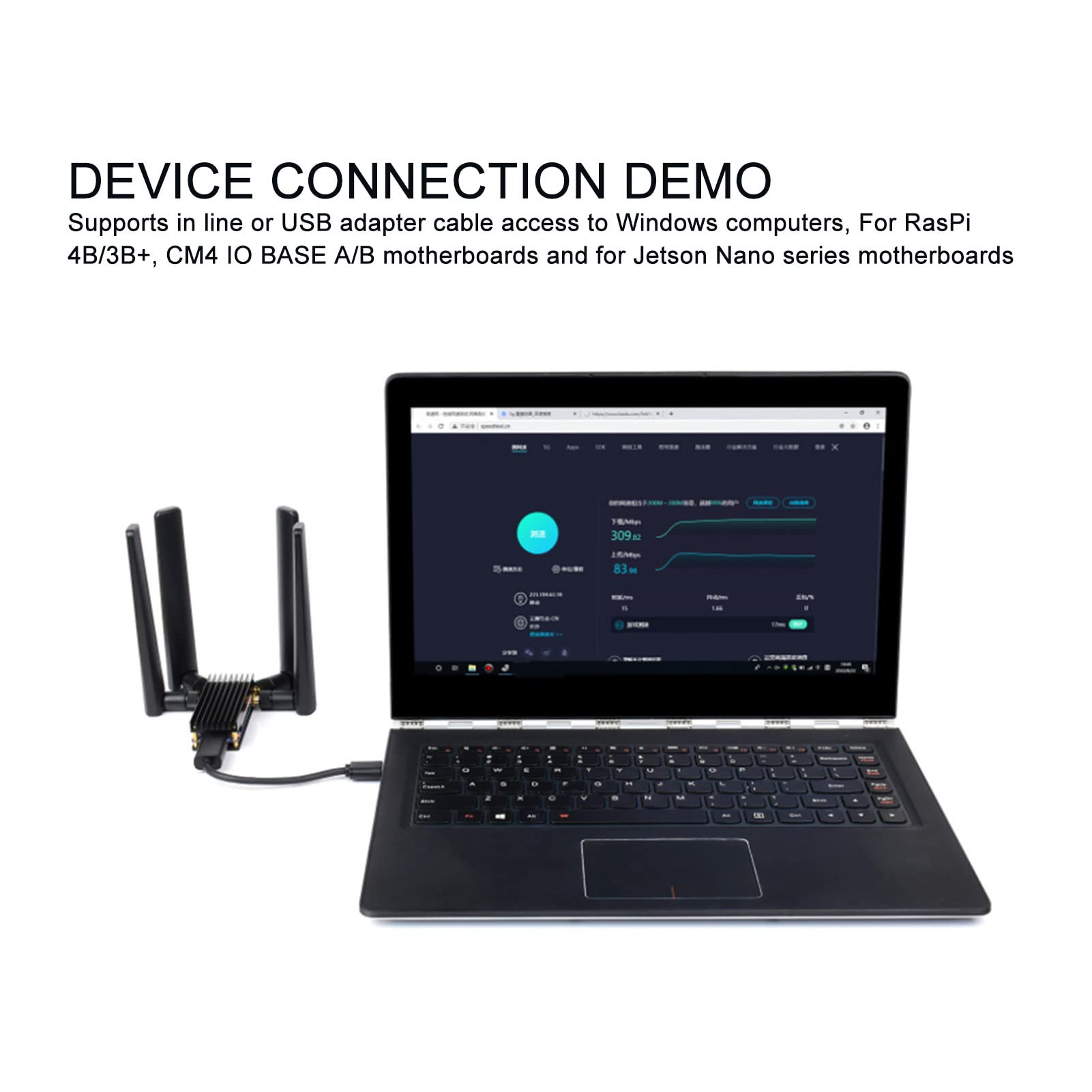 5G DONGLE Erweiterungskarte, USB3.1 zu M.2 Key B Karte 4 Antennen 5G DONGLE WiFi Karte für 5G Modul Laptop Internet