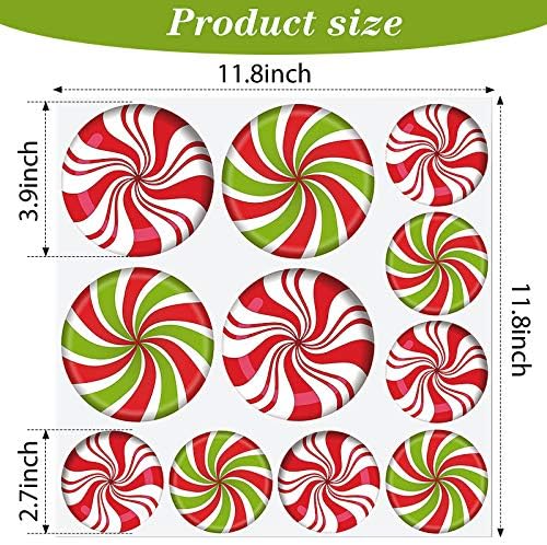 Miniatura 3 de Zonon Decoración navideña para puerta de casa de jengibre, 67 x 33.4 pulgadas, calcomanías de caramelo de menta para decoración de fiestas de