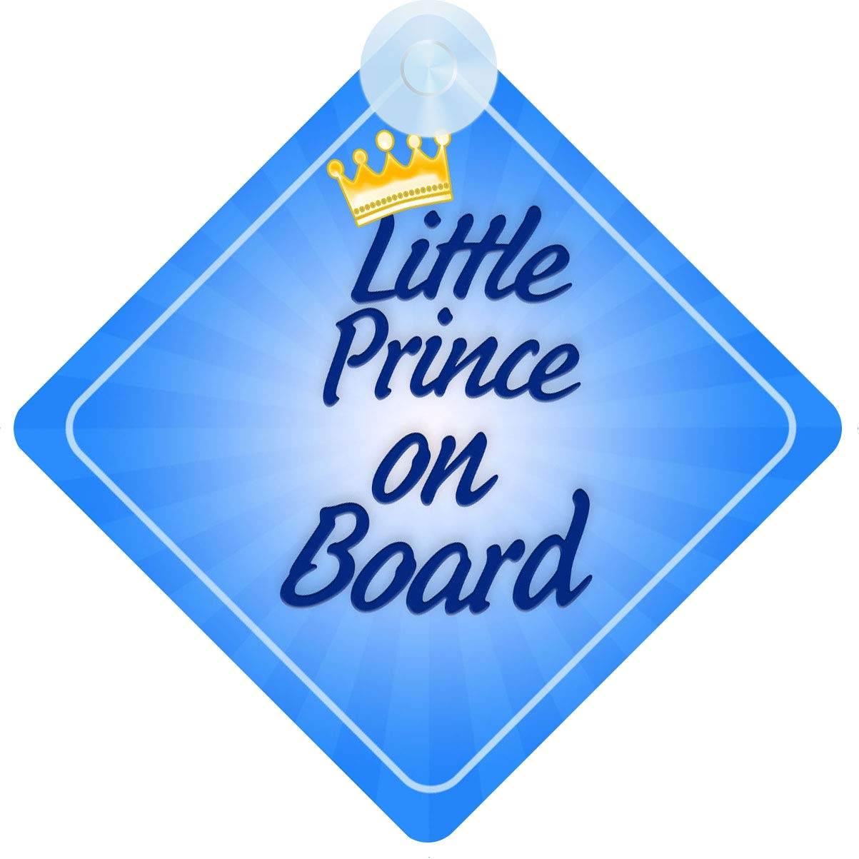 Little Prince on Board Car Sign for Child/Baby Boy Non Personalised Character Theme BLP018, Blue