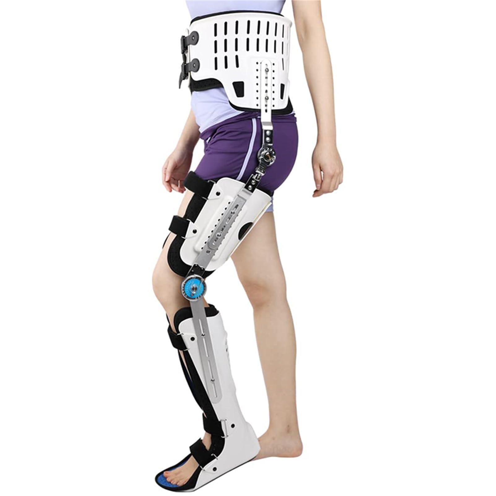 WDSOPK Knee Ankle Foot Orthosis Brace, Hip Knee Ankle Foot Orthosis Leg Fracture, Hip Walking Fixed with Walking Boots Brace Knee Surgery For Women And Men (Left S)