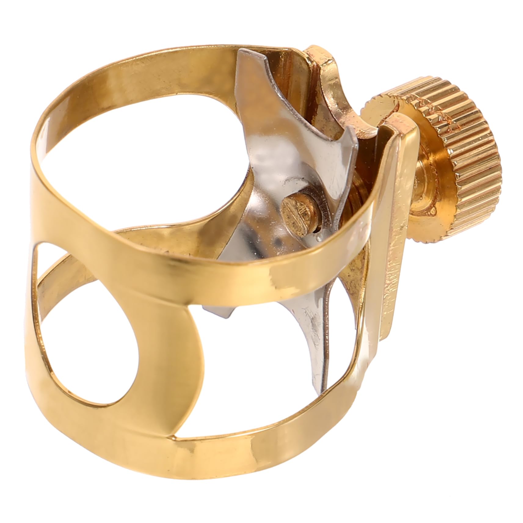 HANABASS Saxophone Clip Brass Lightweight Mouthpiece Holder for Alto Soprano Tenor Saxophones Reliable Support for Musicians the Go Replacement for Old Clips