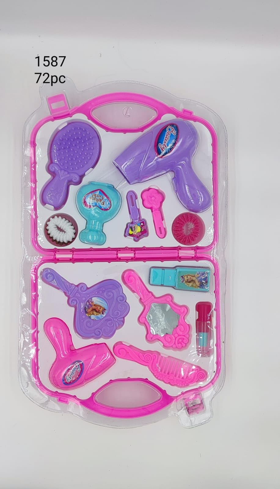 Kids' Pretend Play Beauty & Makeup Vanity Salon Set – Portable Portable Carry Case with Accessories-image-48