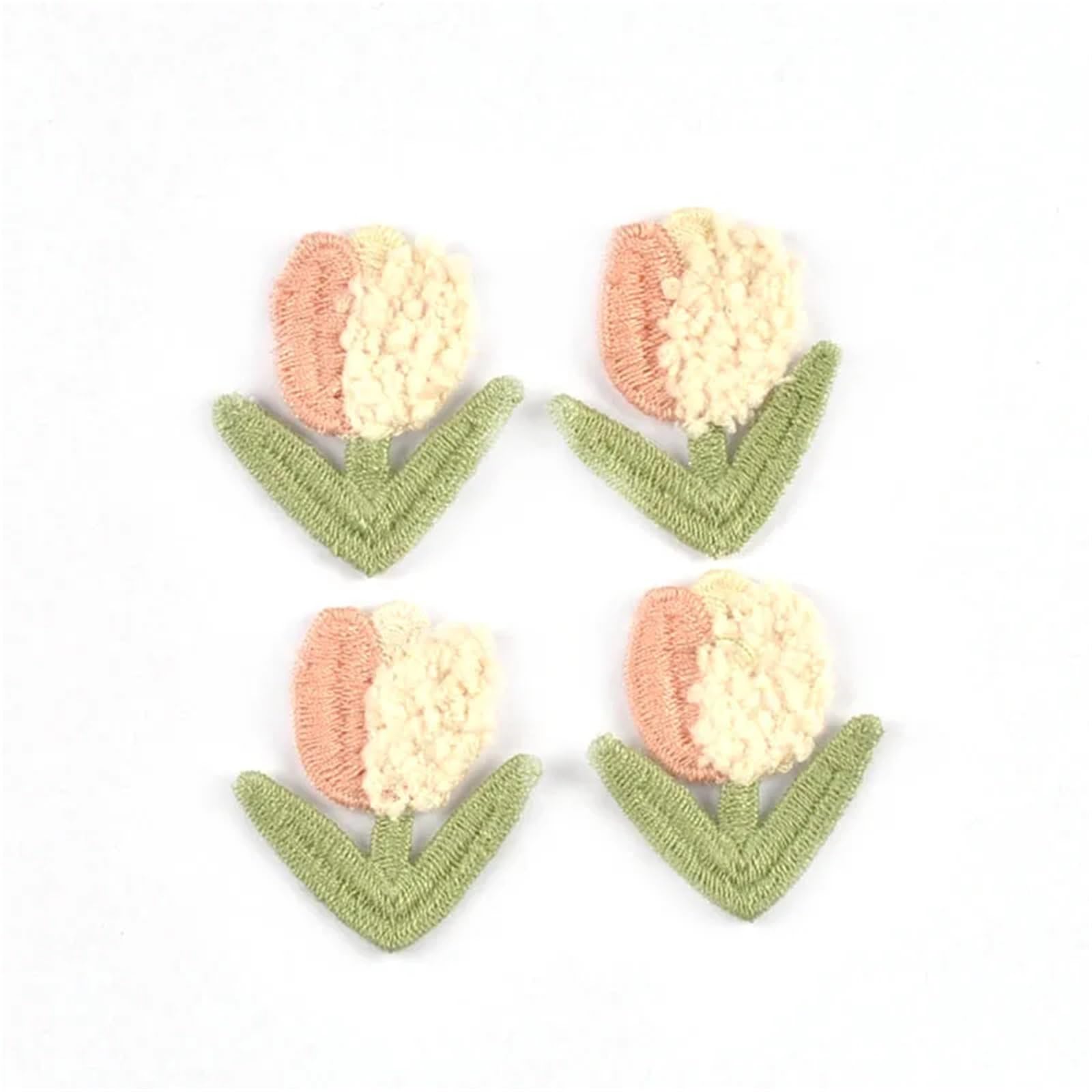 Wtaxbh Color1 Iron On Patches 40Pcs 3.6X3.1cm Colored Mix Tulip Pattern Patchwork Patches Embroidery Clothes Sewing Accessories Hairpin Appliques Diy Supplies(Color1)