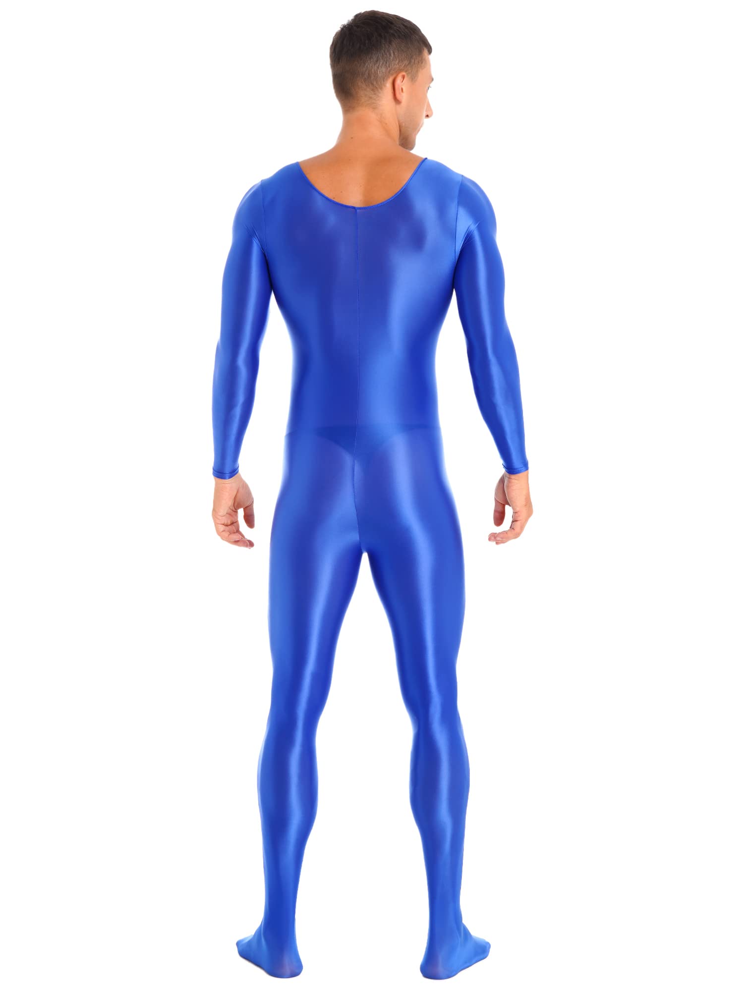 Alvivi Homme Justaucorps Manches Longues Brillant Combinaison De Sport Maillot De Corps Sport Danse Lutte Gym Fitness Collants Jumpsuit