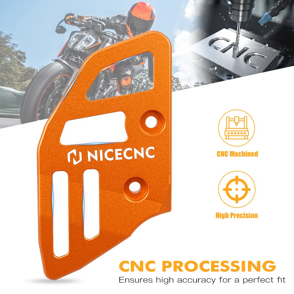 NICECNC Protector de Cilindro Maestro de Freno Trasero Compatible with 790/890 Adventure/Adventure R 2019 2020 2021 2022, Compatible with Husqvarna Norden 901 2022, Naranja