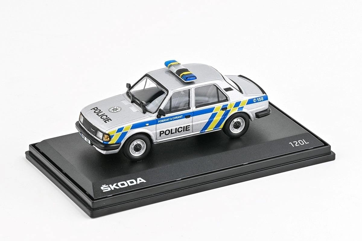 Skoda 120 l (1984) 1:43 odlew metalowy model samochodu, wierny model kolekcjonerski i zabawkowy samochód dla dzieci i dorosłych, miniaturowy pojazd jako prezent – policja