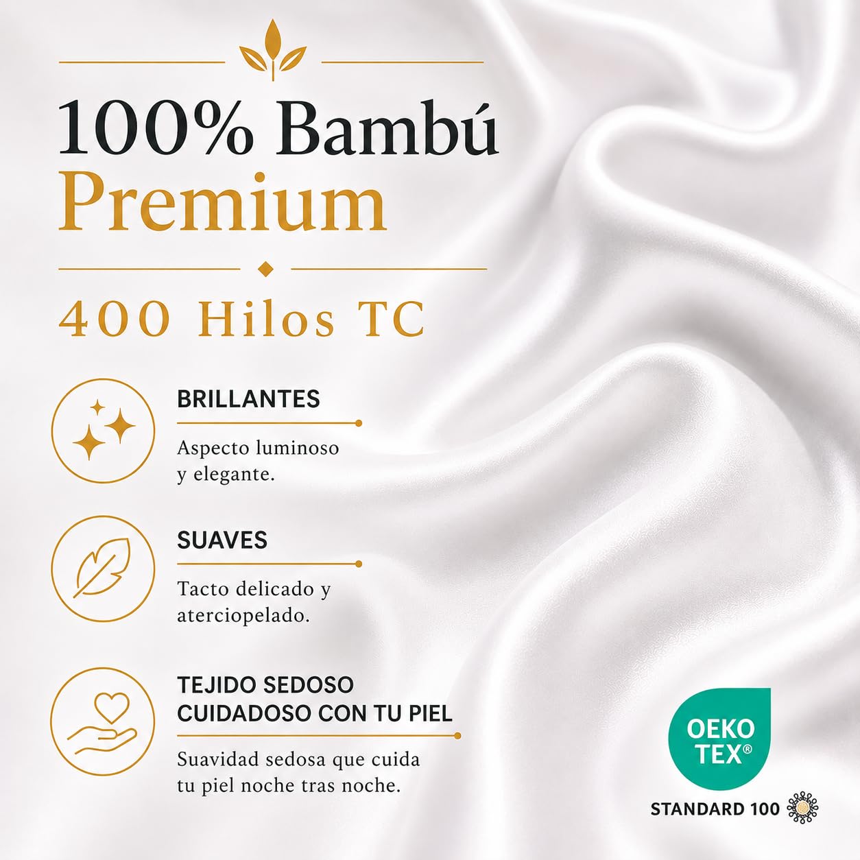 Jomy - Sábana Bajera bambú 150 x 190/200 + 30 para Cama 150 cm, Sabana Bajera Suave y refrescante Termorreguladora Sábanas Frescas para Verano, Color Blanco Saten 400 Hilos