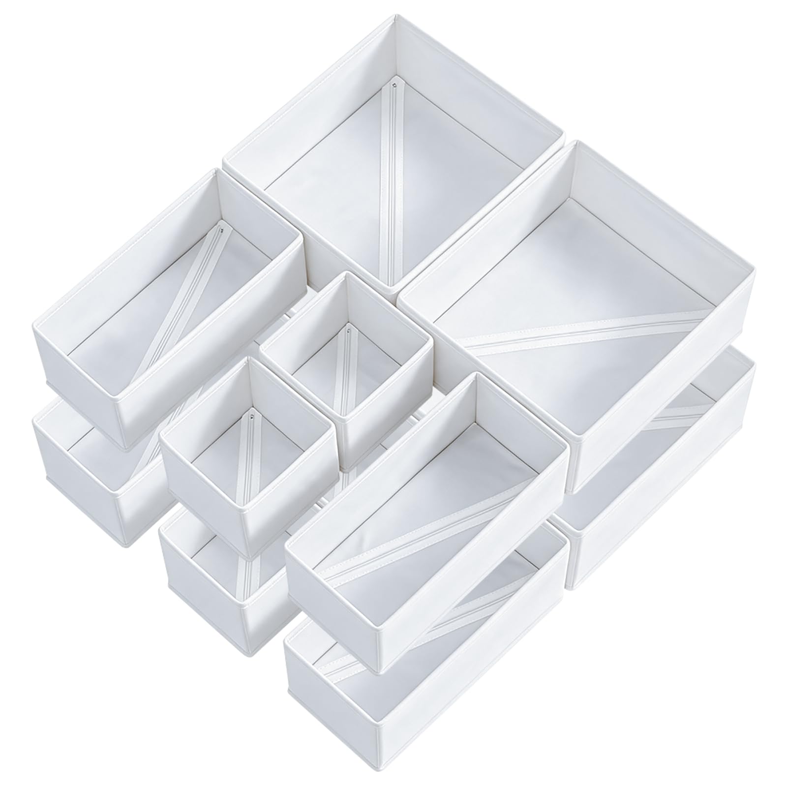 Niviy Drawer Organiser Set of 12, Foldable Fabric Storage Boxes
