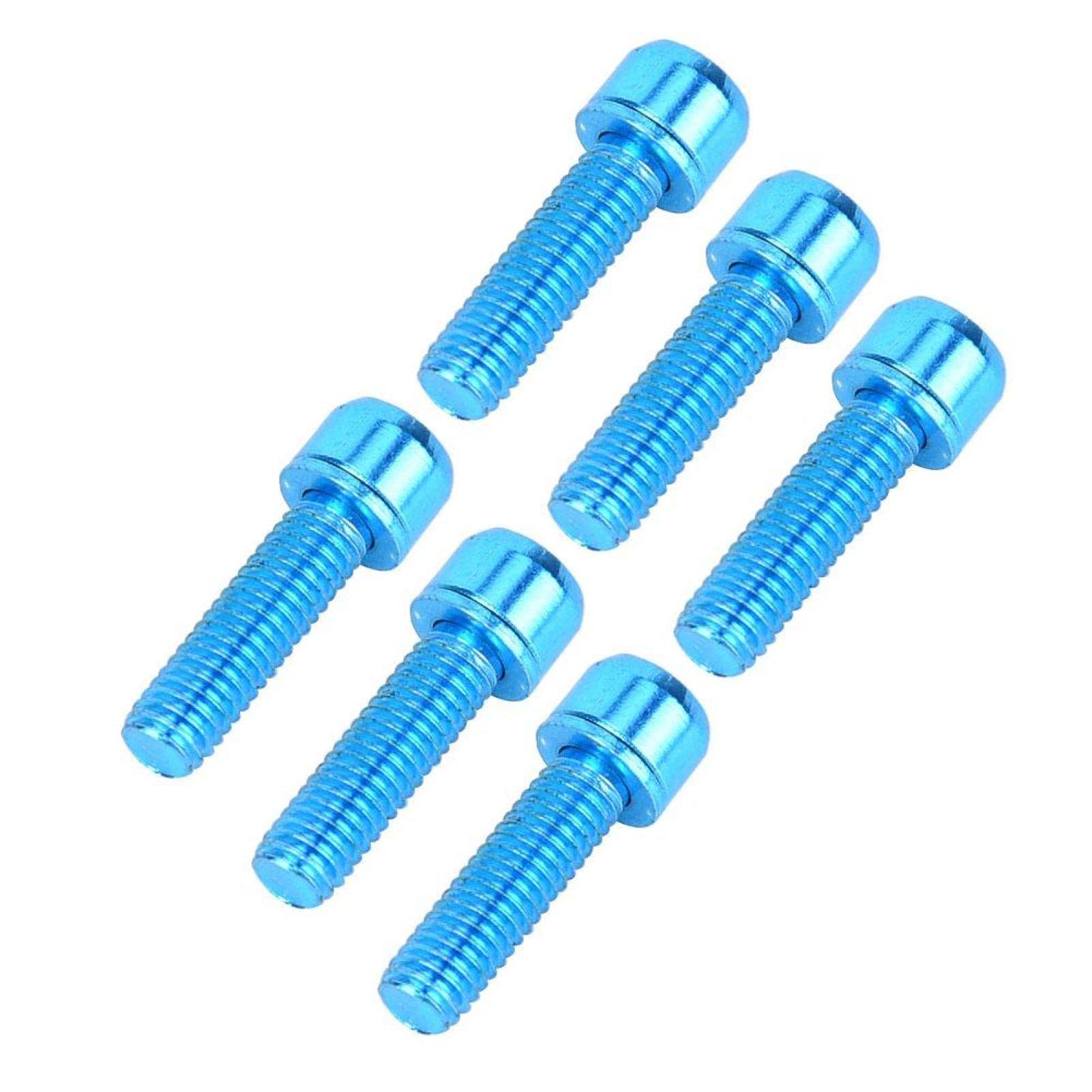 Bulloni Portaborraccia Bicicletta 6 Pezzi Viti Titanio M5x25mm Testa Cilindrica Esagono Incassato Blu Accessori Ciclismo Leggeri Resistenti per Mountain Bike Road
