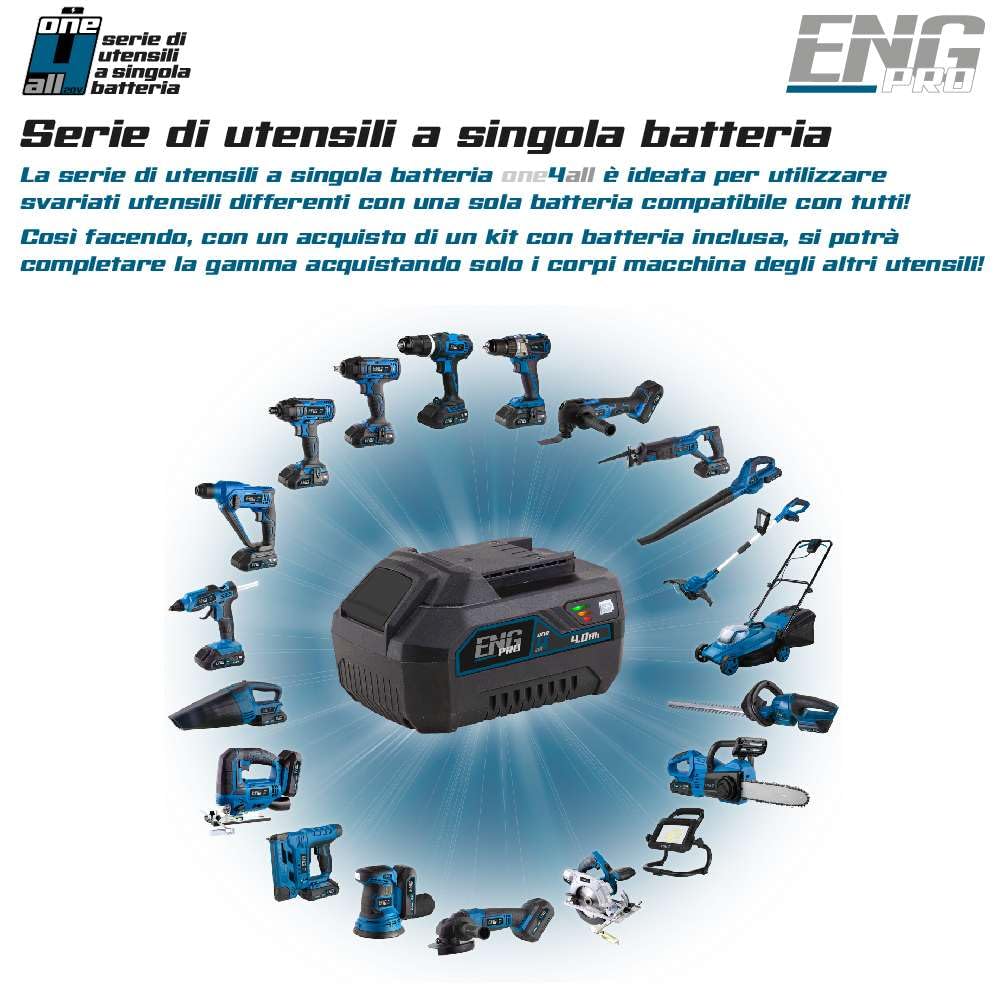 Graffettatrice e Sparachiodi 2-in-1 | Linea Professionale ONE4ALL 20V | 30 Colpi al Minuto, 6 Regolazioni di Pressione | Sicurezza Ergonomica, Luce LED | 2 Batterie 2.0 Ah