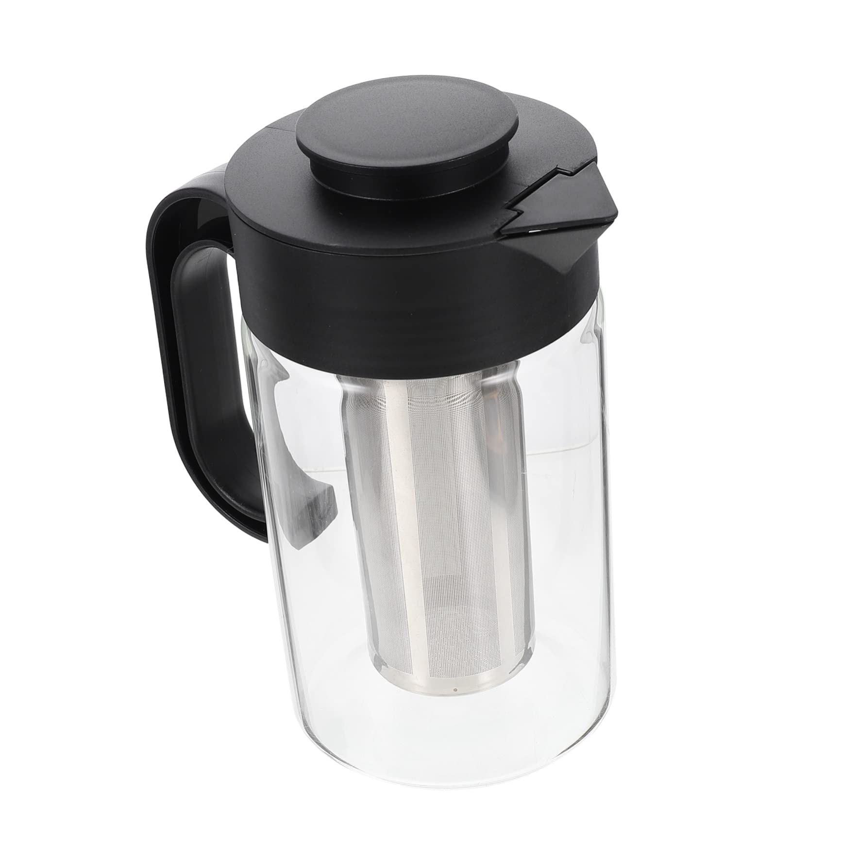 Hochtemperatur Glaskrug mit Deckel 1000ml aus Edelstahl Stabiles Design Teekessel zum Servieren von Kaltem Wasser und Heißem Tee bei Partys