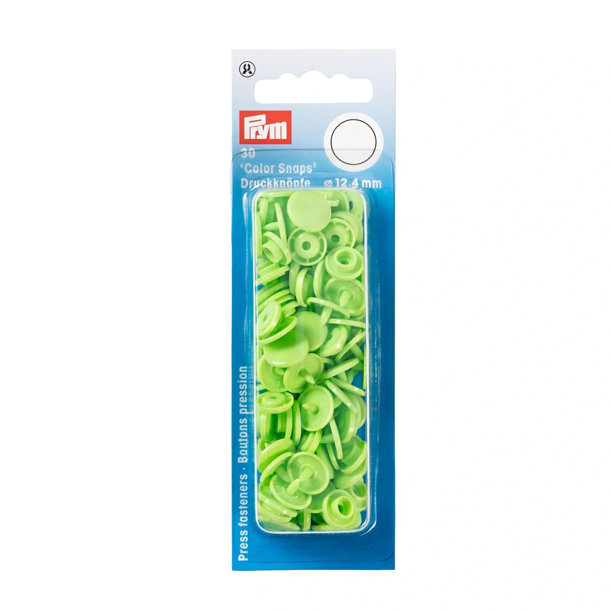 Prym 393144 Sew-Free Popper Color Snaps Round 12.4 mm Apple Plastic 12.4 mm
