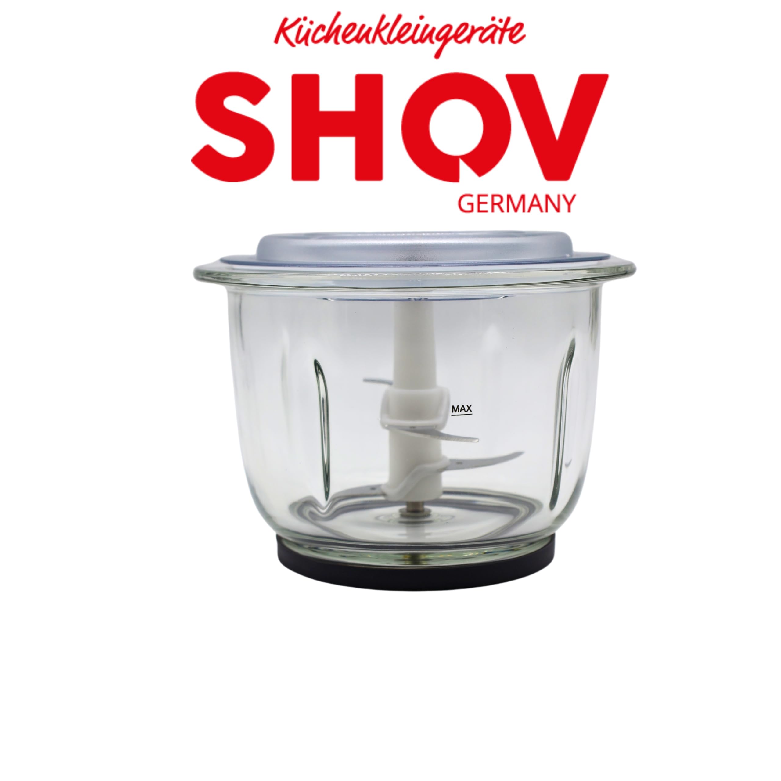 SHOV Mini tritatutto con una sola mano, contenitore in vetro da 700 ml, tritatutto per verdure, frutta, noci e carne