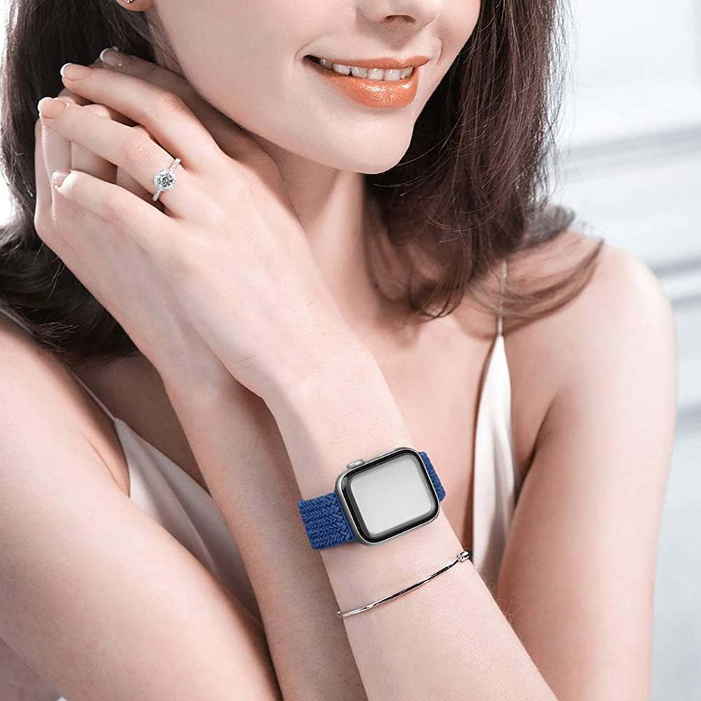 Stretchy Braided Straps Compatible with Apple Watch Strap 42mm 40mm 38mm 41mm for Women men Adjustable Sport Nylon Straps Replacement for Apple Watch SE iWatch Series 11/10/9/8/7/6/5/4/3 - Image 4