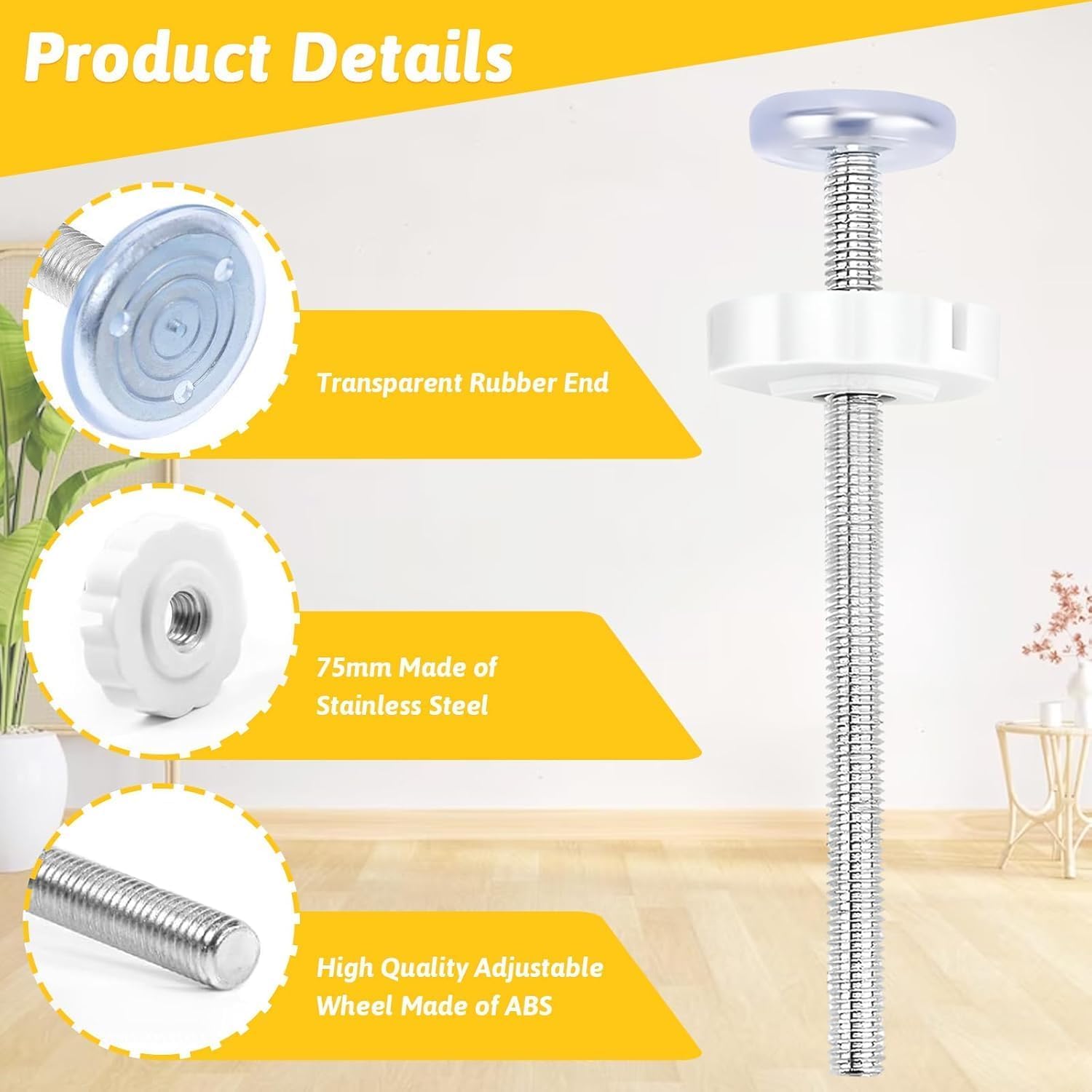 8 x Verlängerungsstangen-Set für Babygitter, 4 x Wandschutzpolster für Babygitter, mit 4 Kompressionsbolzen, Teleskopstück zum Schutz von Babys, Haustieren, Installation von Sicherheitsgittern