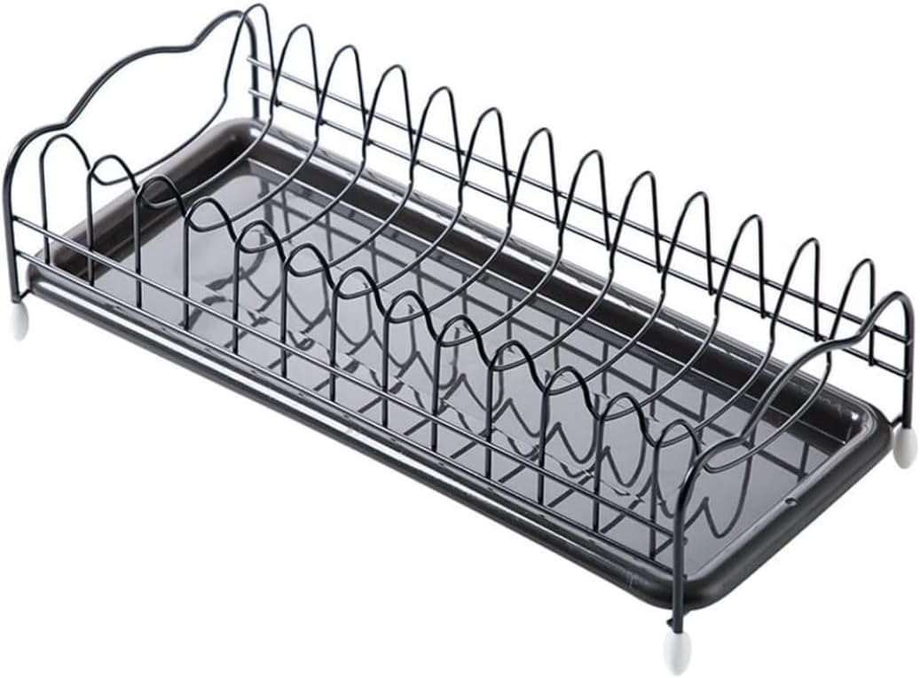 Dish Drying Rack Tableware Holder Iron Kitchen Dish Drying Rack Holder with Tray Storage Shelf Plate Dish Rack Drainer Kitchen Organizer Drying Rack Kitchen