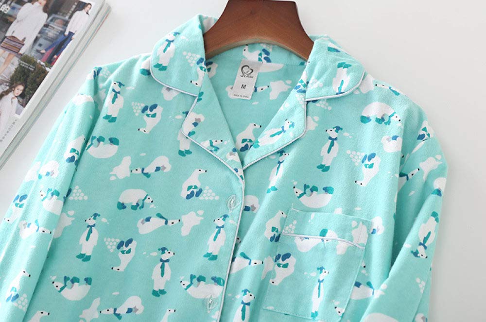 Conjunto De Pijamas De Mujer,Conjunto De Pijamas Suaves Conjuntos De Salón De Osos Polares Tejidos Con Botones Con Bolsillos En La Parte Superior Y Pantalones Pjs Set Ropa De Dormir De Manga Larga R