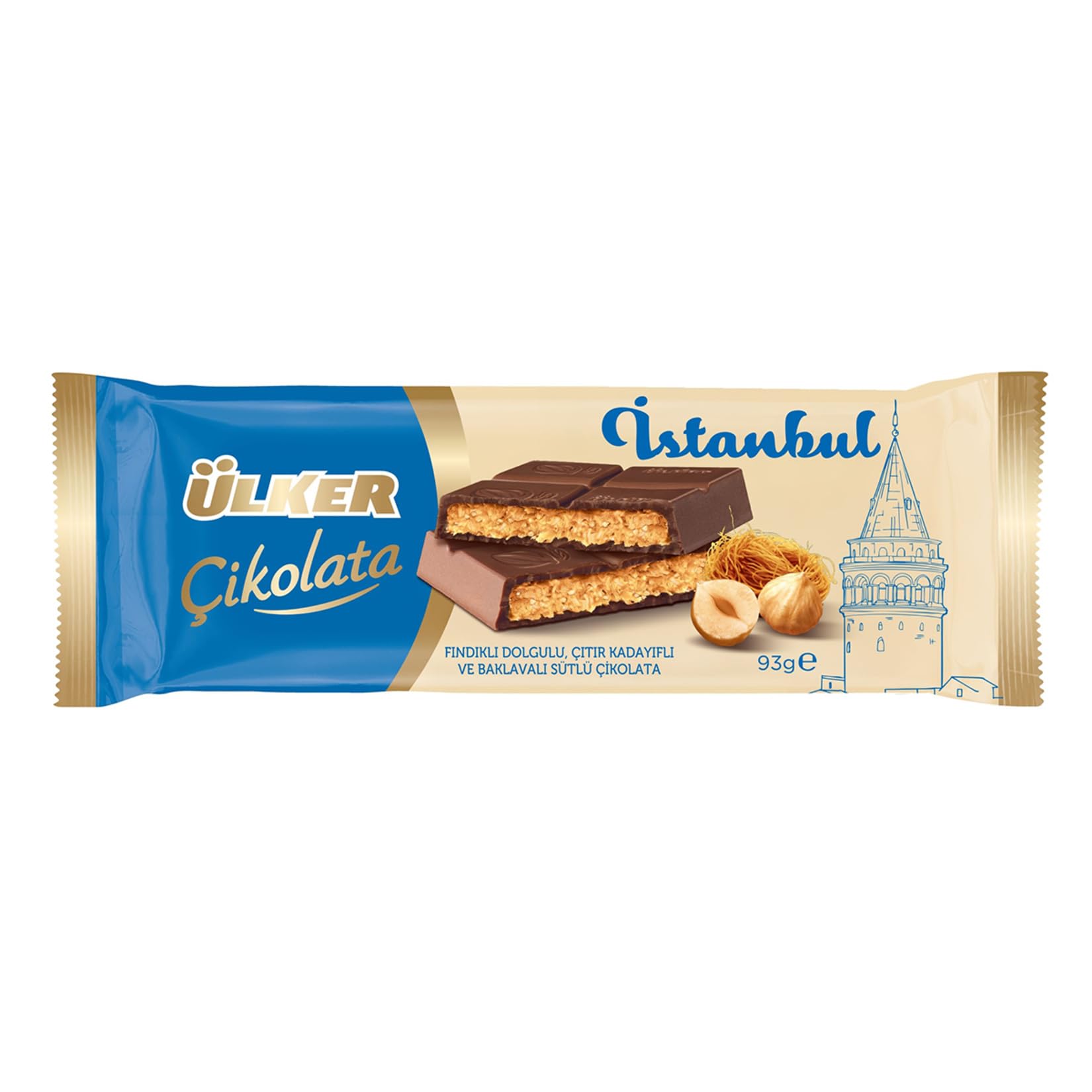 ÜLKER İstanbul Fındıklı ve Çıtır Kadayıflı Çikolata, 93 Gr