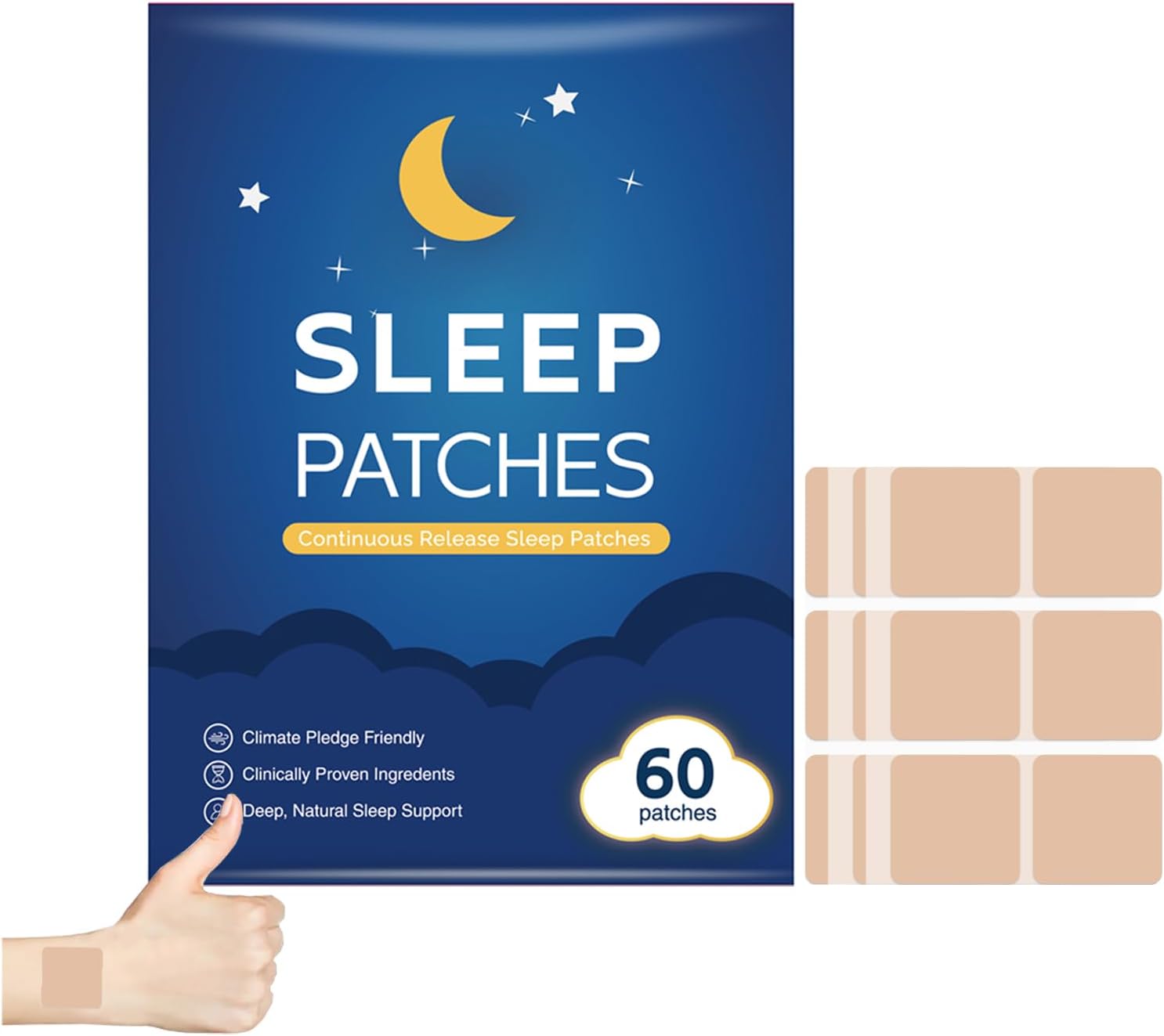 Sleep Patches for Adults Extra Strength,60 Count Natural Sleep Aid for Deep Sleep,Sweet Dream Patches for Women & Men, Nighttime Sleeping Stickers for Night Comfort Rest.