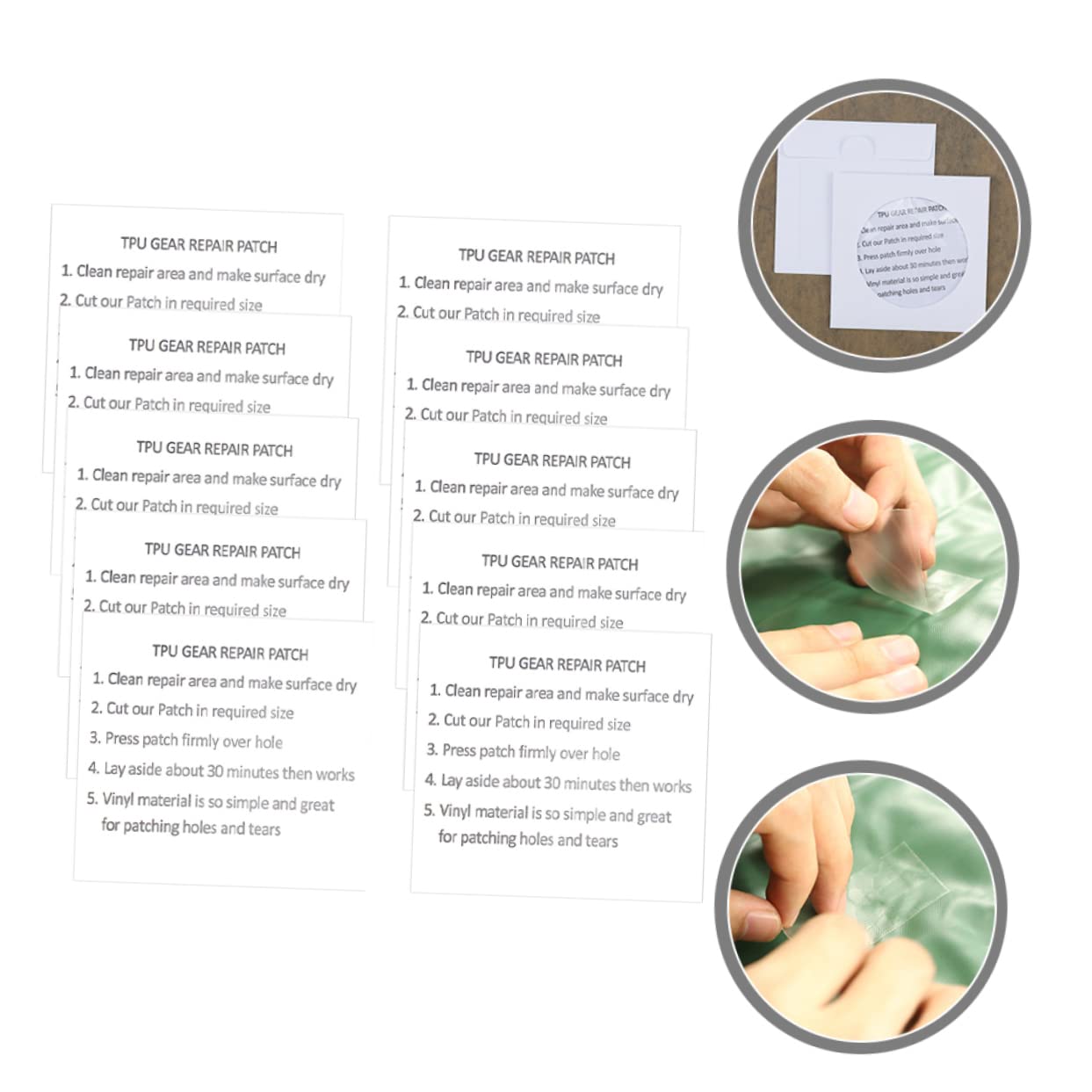 HEMOTON TPU Repair Patch Inflatable Products Sticker Kit Pcs Set for Tent Raincoat Umbrella Furniture