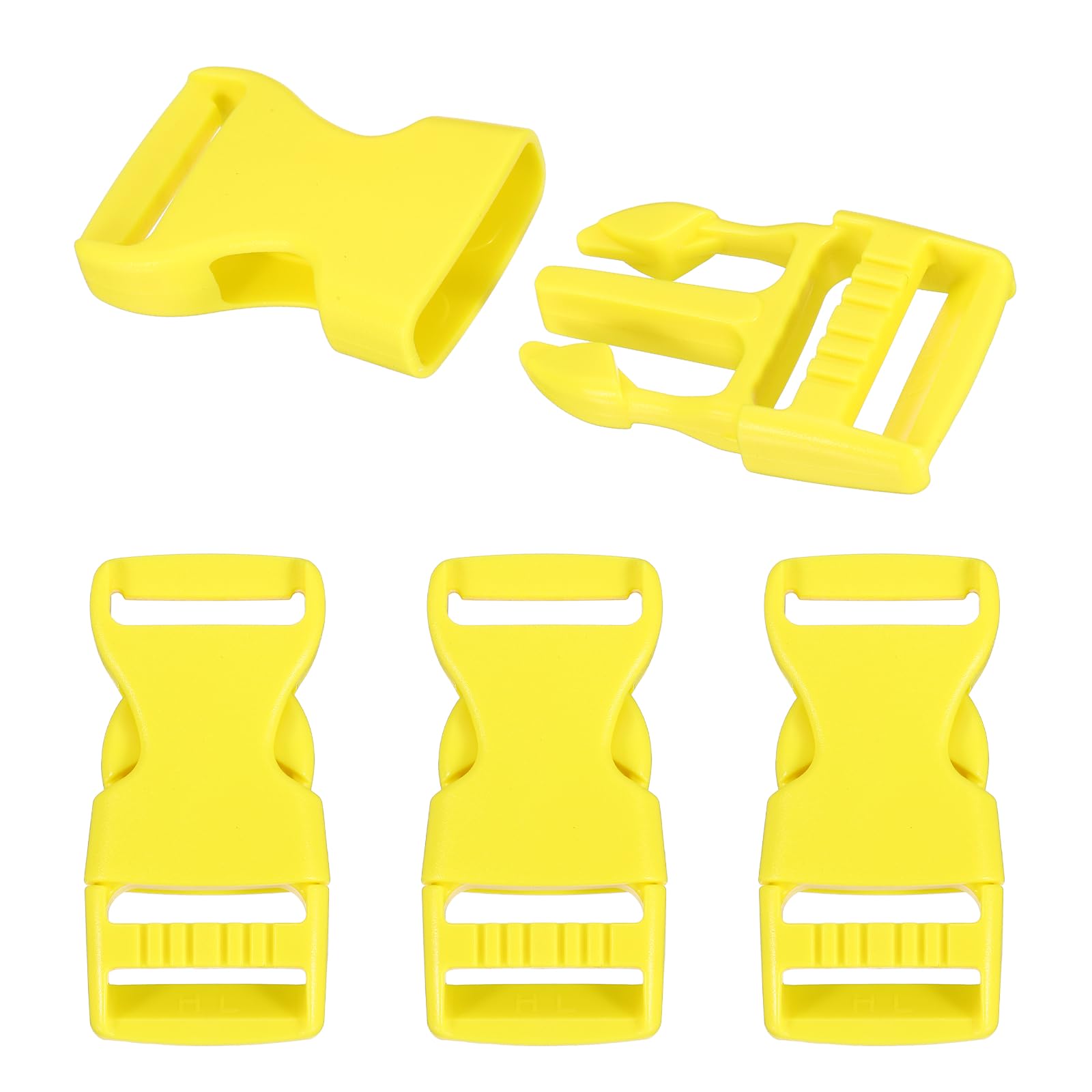 PATIKIL 4 Pcs 1" Quick Side Release Buckle Plastic Buckle Clip Light Yellow