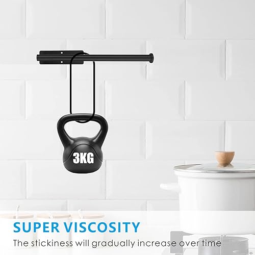 Miniatura 8 de Toallero de papel para debajo del gabinete, barra de toalla de papel para cocina, montaje en pared, autoadhesivo o perforación, acero inoxidable 304