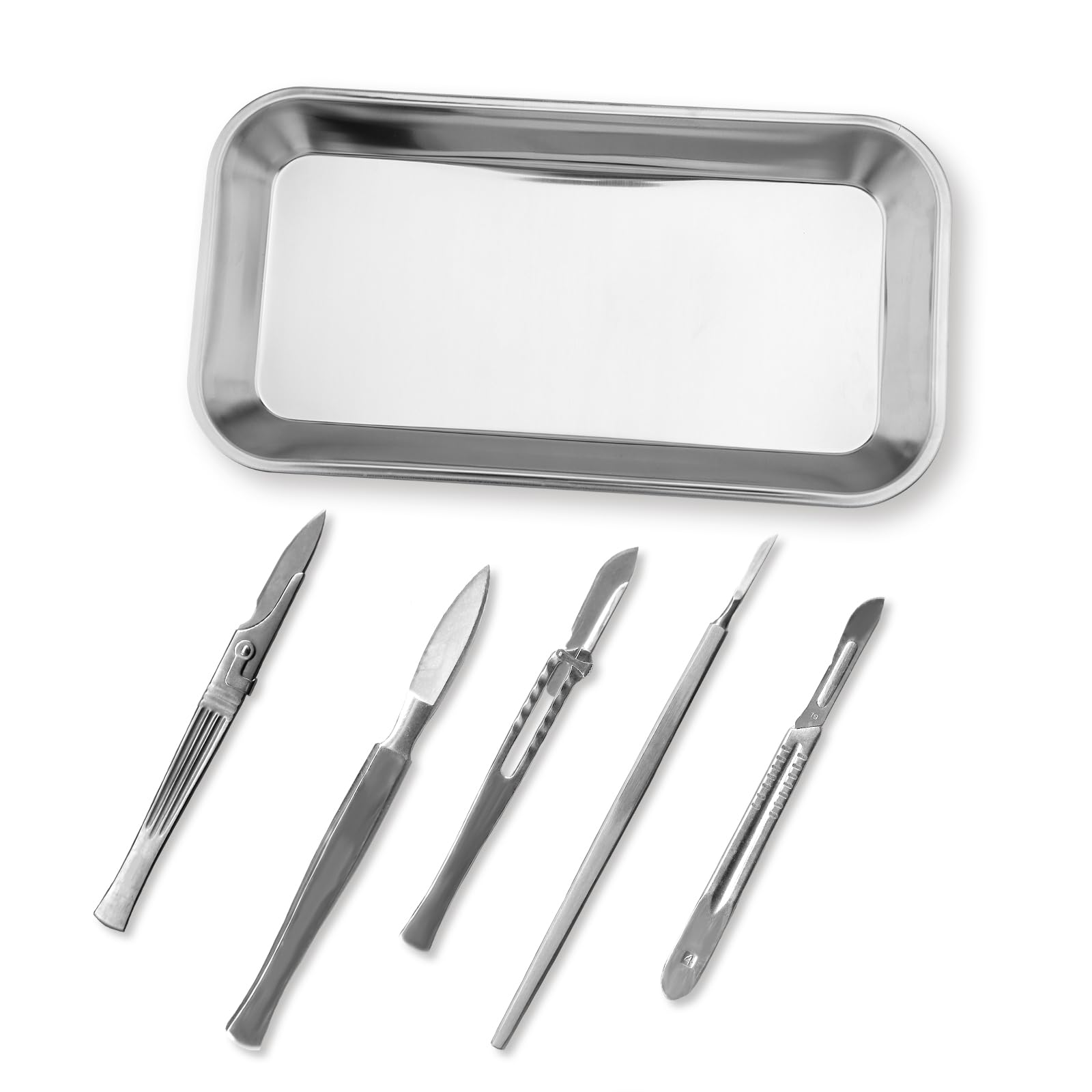 Bandejas para Instrumentos de Acero Inoxidable 22,5 x 12,2 x 2 cm Rectangular Laboratorio