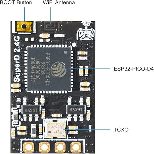 Miniatura 4 de BETAFPV SuperD ExpressLRS 2.4GHz V3.0 Receptor de diversidad con dos antenas TXCO Tech Soporte de rendimiento de largo alcance Protocolo CRSF