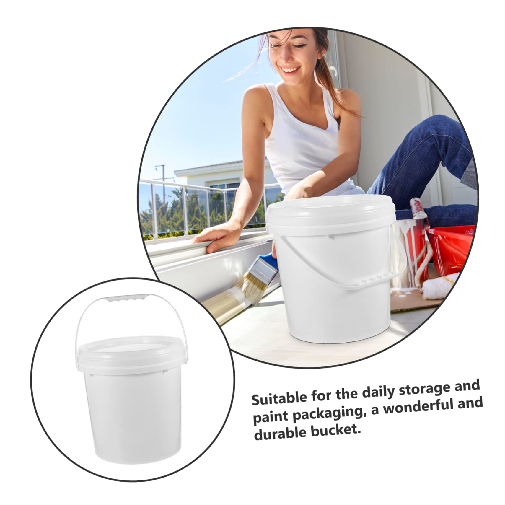UKCOCO Cubos De Pintura Multiusos Tapa Contenedor Resistente para Almacenamiento De Pinturas Aceites y Químicos para Uso Diario y Jardinería