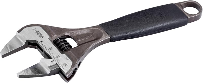 Chave Ajustável Bahco BAH9029RTUS Big-Mouth com Mordentes Finos, Abertura Ampla e Cabo Emborrachado – 15,2 cm