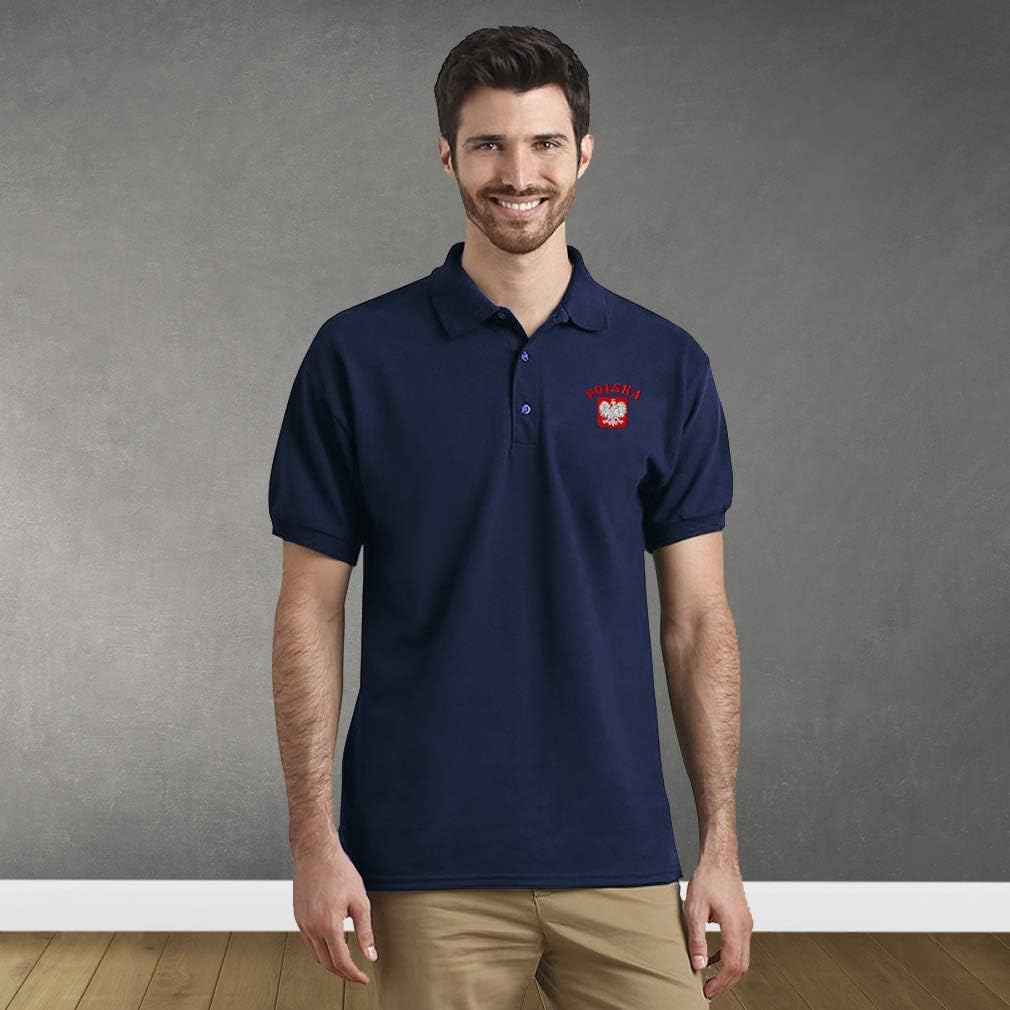Speedy Pros Polo Shirts for Men Poland Polska Seal Flag Embroidery Short Sleeves Golf Tees