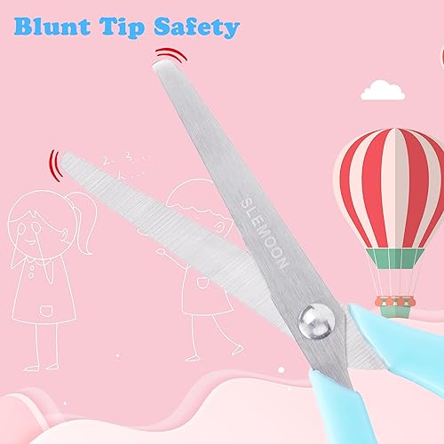 Miniatura 3 de Juego de 3 tijeras para niños zurdos de 5 pulgadas, apto para edades de 3 a 5, 4, 6, 6 a 8, tijeras de manualidades para niños con cuchillas de