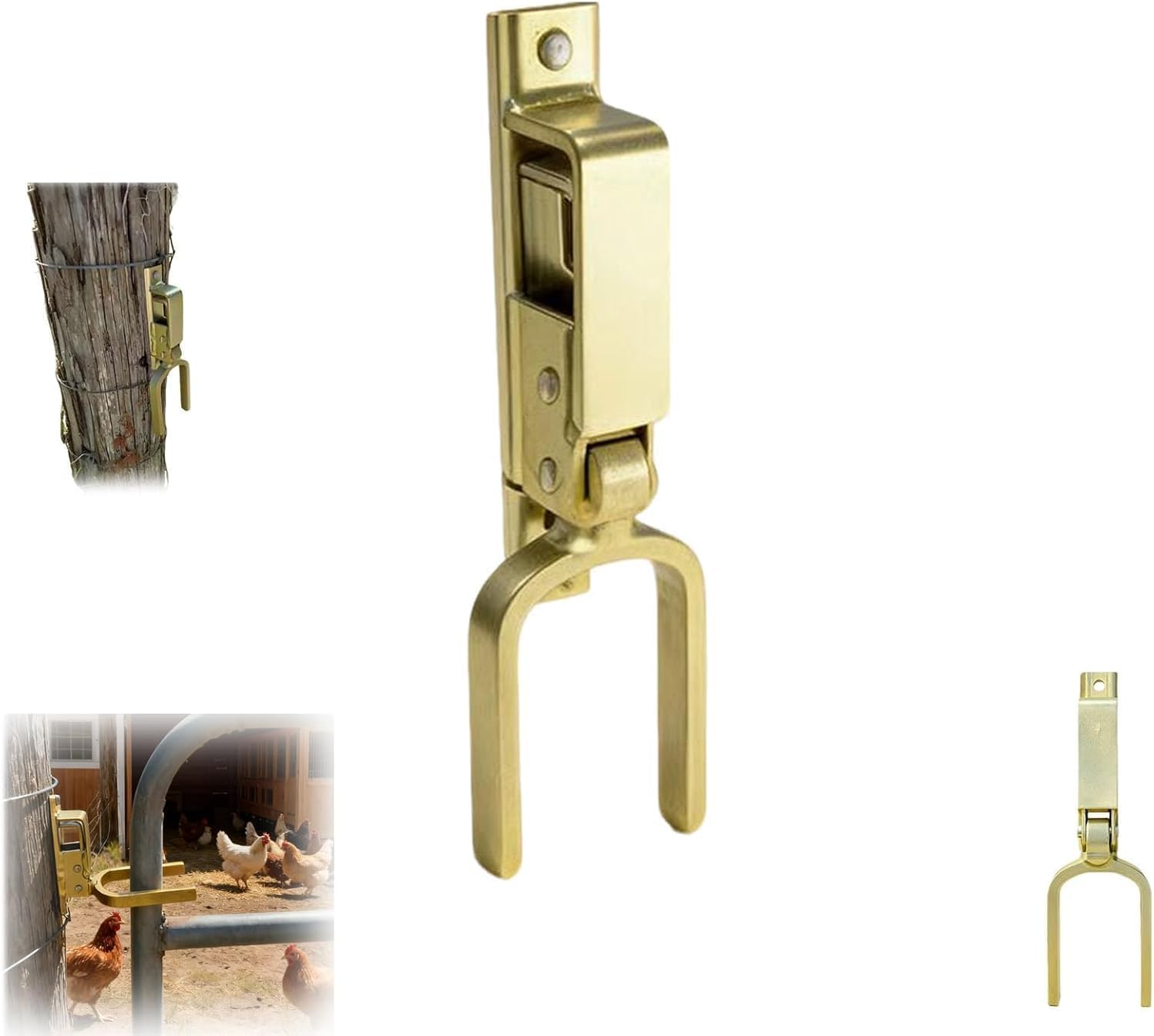 Gate Locks for Outdoor Fence - Instant Locking Gate Latch Rust-Resistant Steel One-Hand Install for Wood/Metal/Vinyl Gates (1 PC)