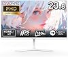 MAXZEN Gaming Monitor 23.8 inch 180Hz FHD 1920 x 1080 HDMI 2.1 DP1.4 sRGB 128% IPS Adaptive-Sync Blue Light Cut Non-Glossy Flicker Free White MGM24CH01-F180