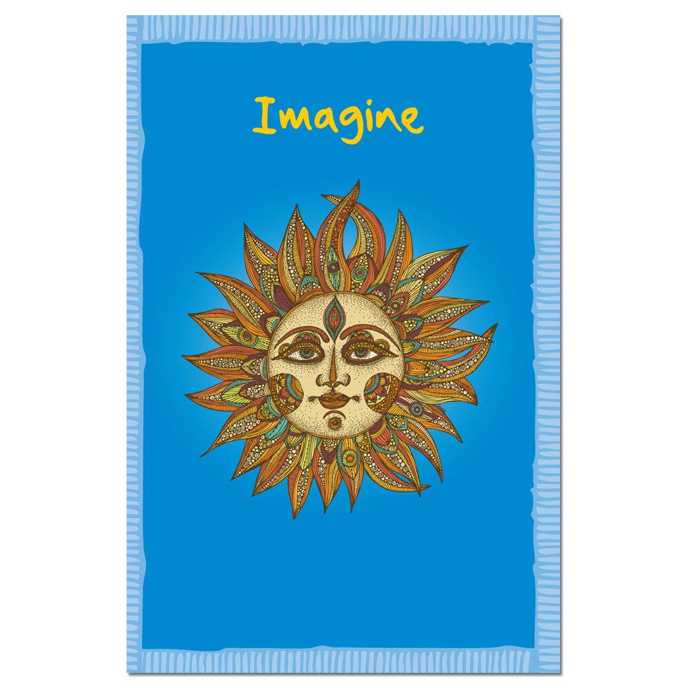 Tree-Free Greetings EcoNotes Stationary- Blank Note Cards with Envelopes, 4" x 6", Imagine Sun, Zen Themed, Boxed Set of 12 (FS66543)