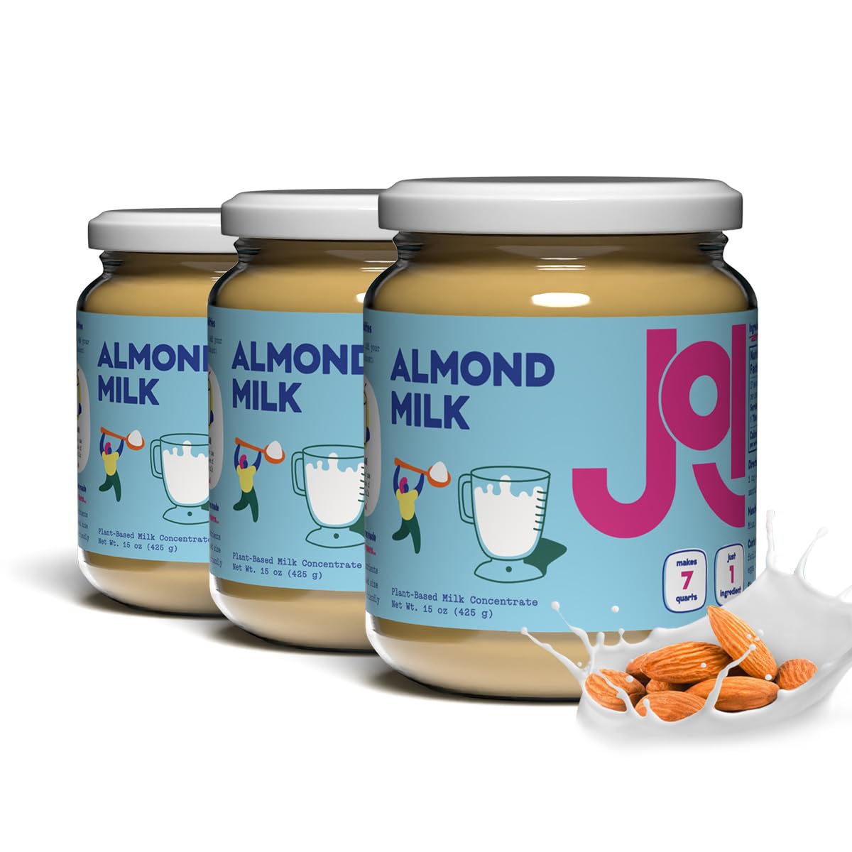 Unsweetened Almond Milk Concentrate Bundle by JOI - 3-Pack x 27 Servings - Vegan, Kosher, Shelf-Stable, Keto-Friendly, and Gluten-Free