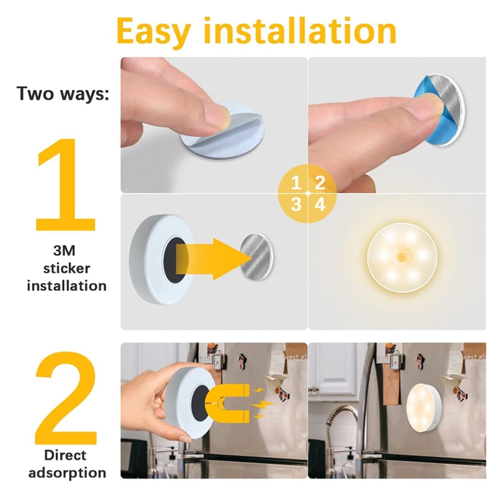 Luces Bajo Armario Luz LED Nocturna Con Sensor De Movimiento, Lámpara Regulable Recargable Por USB, Inalámbrica, For Dormitorio, Cocina, Armario, Lámparas Ahorro Energía(White Light,5 PCS)