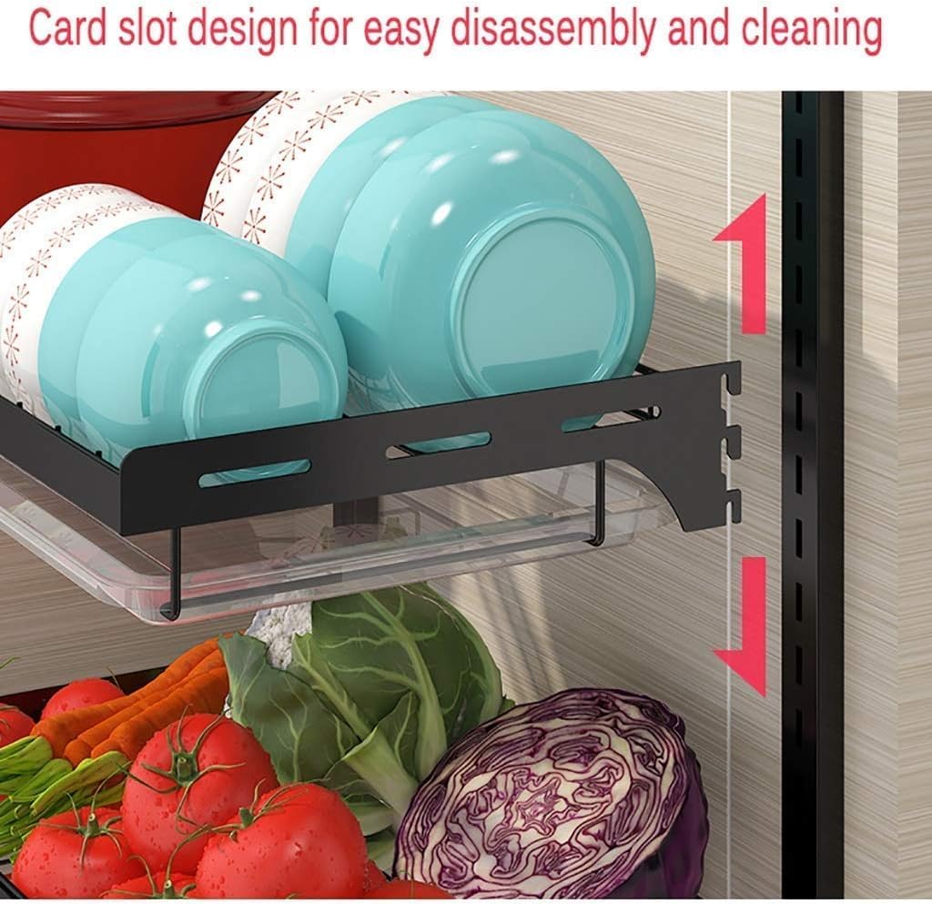 Rejilla para escurrir Platos de Acero Inoxidable 201 Negra para Montaje en Pared para Cocina (2 Capas/3 Capas)(2 Capas