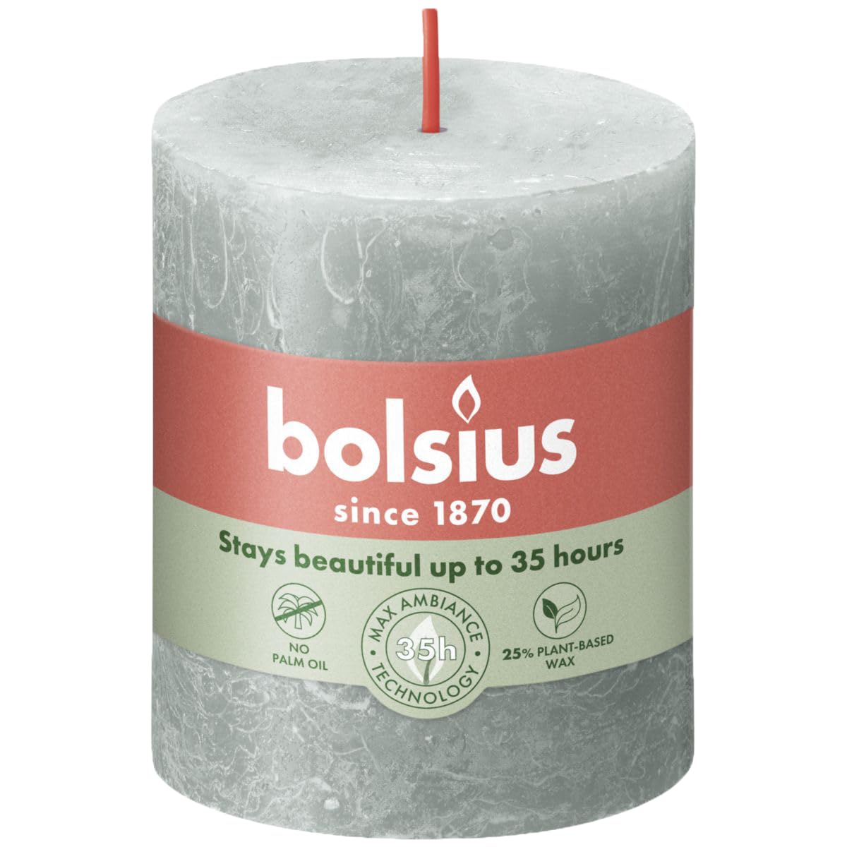 Bolsius Green Jade Rustic Shine Pillar Candle 8Cm X 7Cm