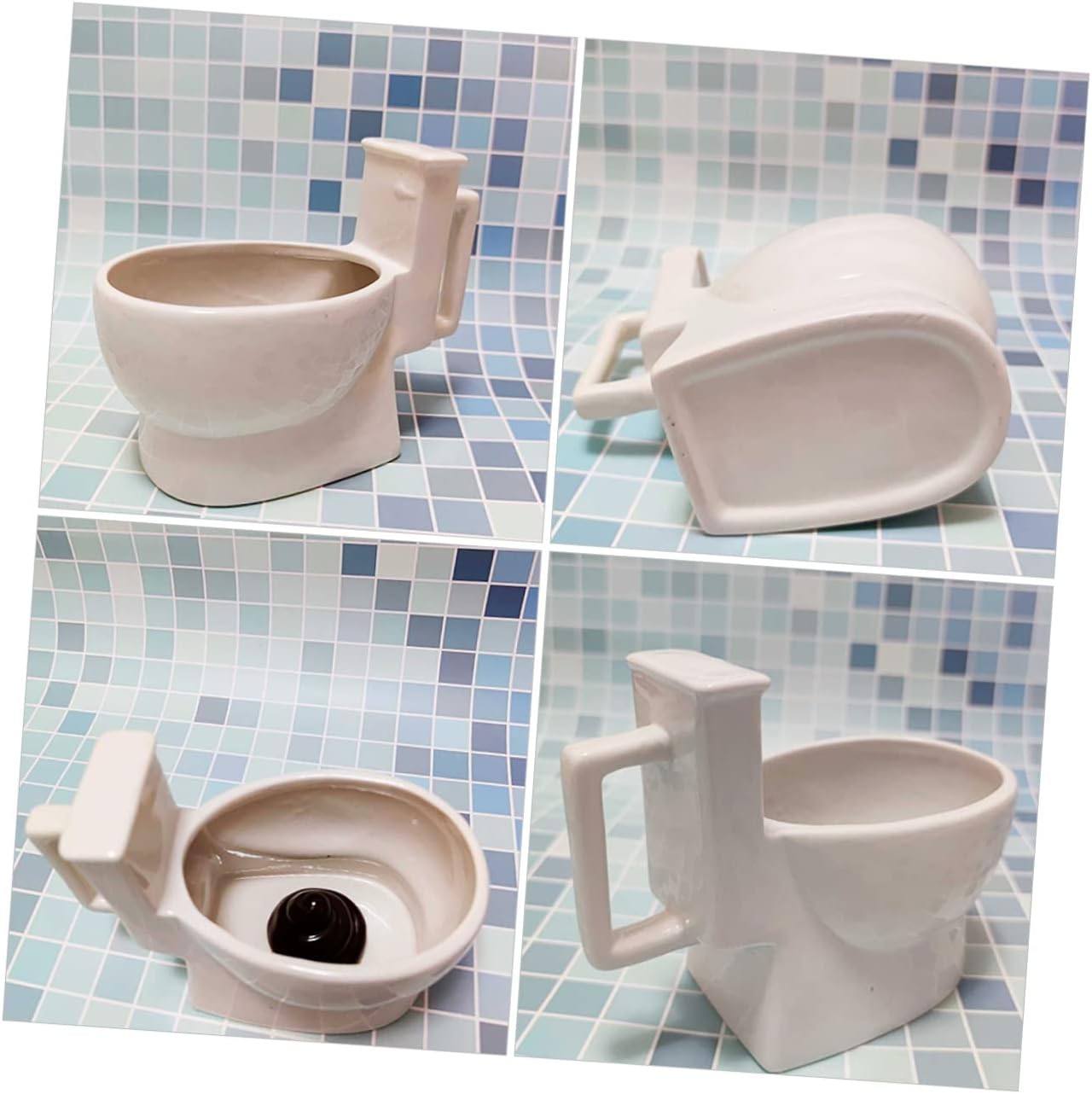 SHOWERORO Funny Toilet Design Mug Ceramic Cup for Water Juice and Coffee Unique Party Novelty Water Container for Home Office and Outdoor Events