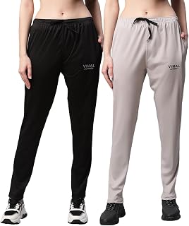 Mack Jonney Dryfit Lycra Solid Trackpants for Women (Pack of 2)-Dryfit_D10_BLK_BLU_002-P Price In India