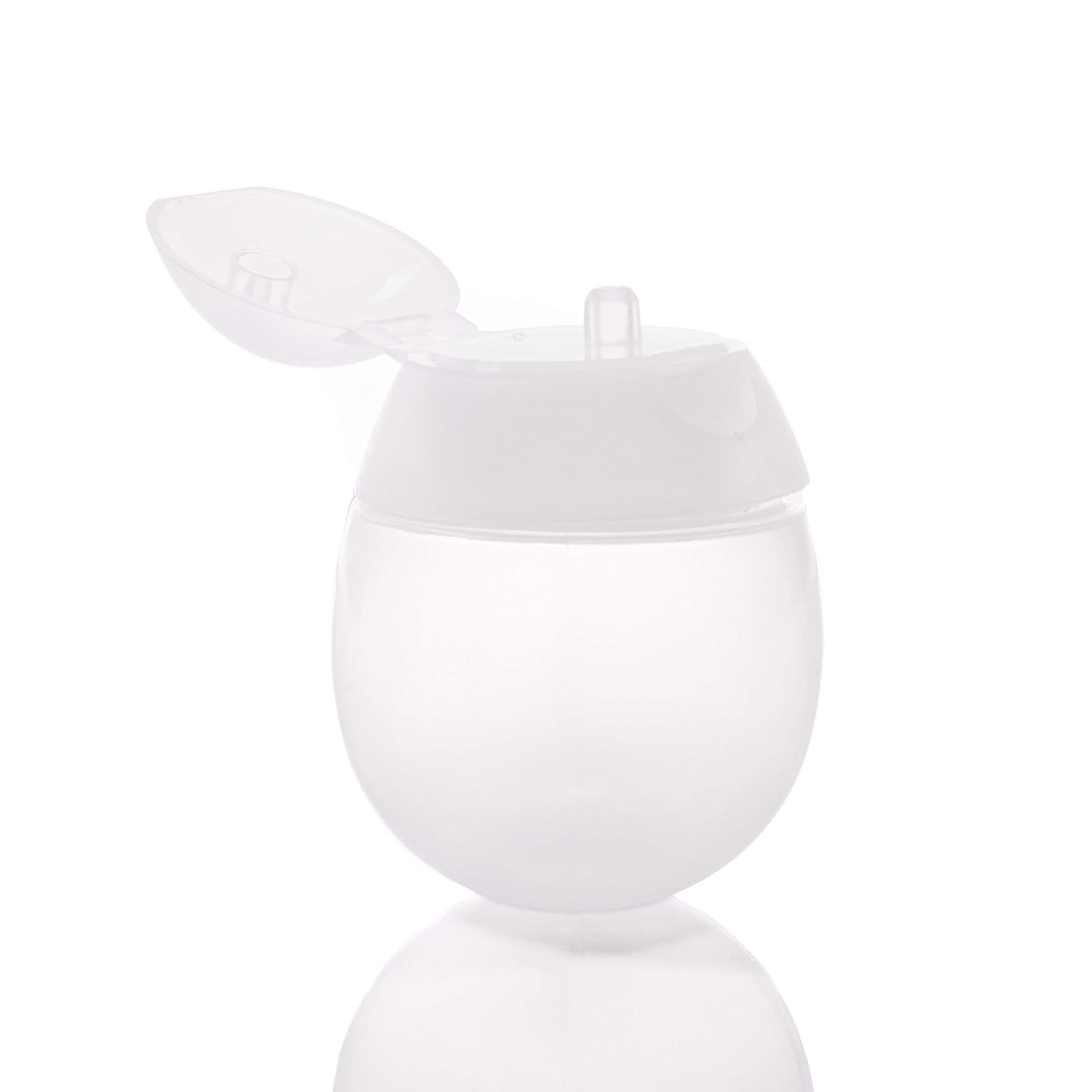 Round Bottles with Flip Top Cap, 10 Pcs 60ml/2oz - Empty and Refillable Plastic Clear Containers - BPA free Easy to Fill - Hand Sanitizer Lotion Shampoo Conditioner Soap