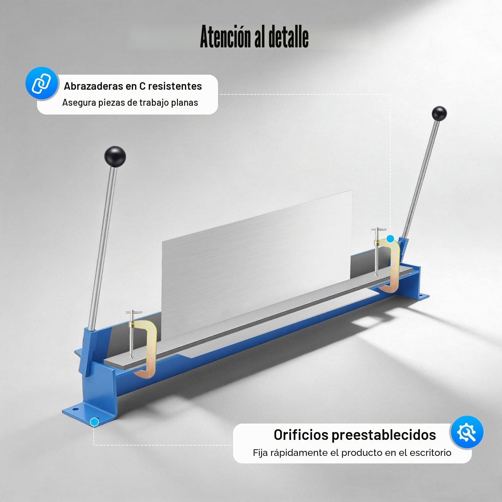 ST Prensa plegadora, 930 mm, 135°, dobladora manual, mesa plegable para chapas de hasta 1,2 mm