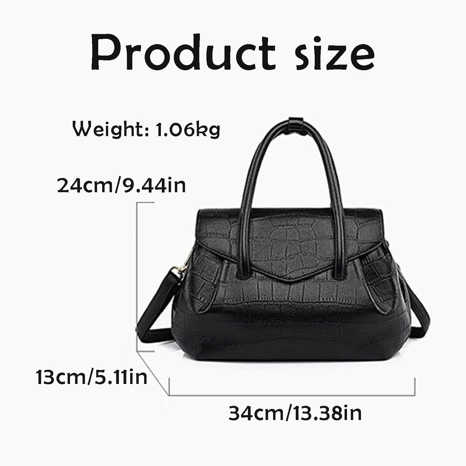 Women Crossbody Bags,Vintage Leather Handbags,Designer Crocodile Shoulder Purses,Large Work Satchel,All Seasons Commuter - Image 6