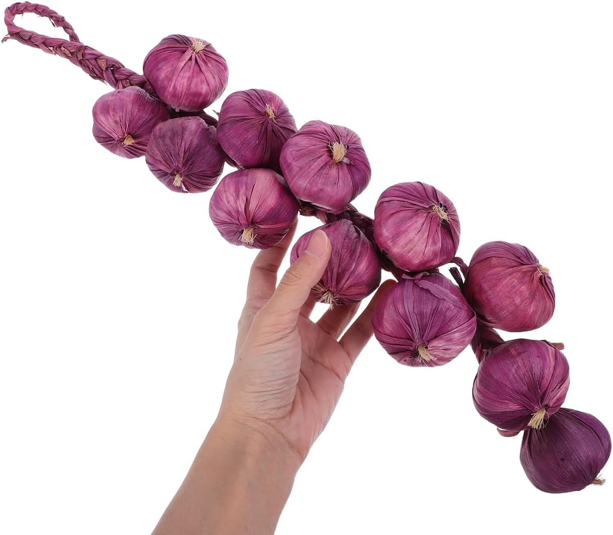 DOITOOL 4PCS Artificial Vegetables for Decoration Lifelike, Hanging Artificial Garlic Strings, Artificial Corn String with Artificial Peppers Simulation Vegetables for Decoration Photography Props